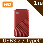WD 威騰 My Passport SSD 1TB 外接式SSD (鋼鐵紅)