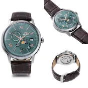 ORIENT 東方錶 Sun & Moon 系列 日月相錶-41.5mm綠 RA-AK0805E