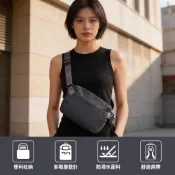 【FX Creations】OGX系列 側背包(中) 尼龍斜背包 防潑水 灰色側背包 OGX76567-45