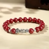 (店+)【LEESA】足銀999\紫金砂\硃砂手鍊\本命年\保平安\避邪手鍊\開運手鍊\泰銀飾品\手串\手鍊\佛珠手串\圓珠手鍊\禮物