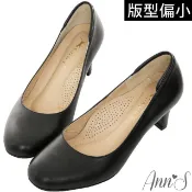 Ann’S空姐美腿款全真羊皮中跟包鞋-黑