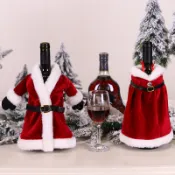 【可開發票】聖誕葡萄酒禮品盒聖誕禮服酒瓶蓋聖誕裙酒瓶裝飾