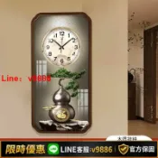 聚優甄選 【台灣公司 可開發票】北極星新中式駿馬圖木質掛鐘簡約現代鐘表墻上美學高檔裝飾畫時鐘