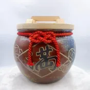 (店+)【田芯】SWEET HEART 精品 財神爺的寶庫🙇‍♂️鶯歌手拉胚 陶瓷米甕 3斤 米缸 財源財庫滿滿🤗