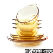 ✔茶色玻璃碗✔現貨 美國康寧Pyrex晶彩透明餐具 耐熱  玻璃 琥珀色碗淺盤深盤康寧  玻璃 碗 