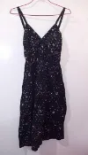 潮流帥衣 韓風黑色棉質布設計款亮片精美刺繡造型細肩帶露背洋裝 衣長90公分胸圍32-36吋腰圍24-34吋盛字櫃