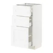 【IKEA 宜家家居】METOD/MAXIMERA 底櫃附3抽屜, 白色 enköping/白色 木紋, 40x37x80 公分