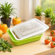 【高雄24H出貨】有黑蓋 送育苗紙 豆芽盤 豆苗 貓草 小麥大麥 綠青花椰菜 (底盤深度6公分)苜蓿芽 兔草 刺蝟 水耕