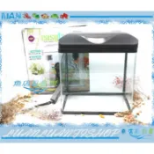 【魚店亂亂賣】台灣UP雅柏時尚小彎角ㄇ型玻璃套缸38cm黑色(含上蓋+上部過濾+LED燈具)