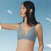 【Ladies 蕾黛絲】羽量真水B-D罩杯內衣(霧藍) 真水系列/輕盈/深V內衣/透氣內衣