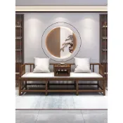 (店+)新中式實木羅漢床小戶型客廳家用沙發床兩用現代貴妃臥榻推拉躺椅