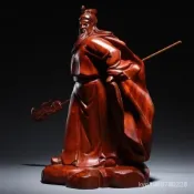(店+)關聖帝君 關公 武財神 關公神像 關公擺件 天官武財神 擺件 花梨木鵰刻武財神關公擺件關羽傢用文關公像關二爺招財鎮宅實木 美居生活屋