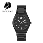 MANDLICK 曼德利克 德國品牌  先鋒系列八角簡約精鋼帶男士腕錶-全黑
