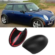 Casytw 一對汽車後視鏡蓋罩適用於 Mini Cooper R52 R50 R53 489120050 (黑色)