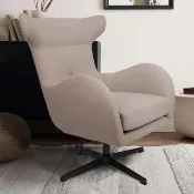 【Hampton 漢汀堡】艾瑞克高背旋轉主人椅-卡其色(DIY/主人椅/單人椅/旋轉椅/休閒椅/椅子)