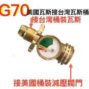 G72G77G70台灣桶裝瓦斯轉美規瓦斯.美規燒烤爐改用台灣瓦斯的轉接頭.美國露營車減壓閥配件.使用美國液化瓦斯桶露營車