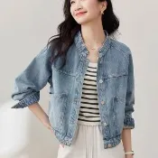【LANNI 藍尼】★立領短版復古水洗牛仔外套(女裝/女外套/休閒/單寧/日系/通勤)