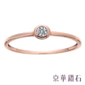 京華鑽石 10K玫瑰金 簡愛 0.10克拉 單顆美鑽線戒女戒