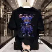 TopMan 男t恤短袖 魔法紫熊潮玩印花t恤 純棉 重磅 JSM 女生 男生 短袖上衣