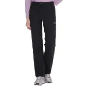 【Jack wolfskin 飛狼】女 防風防潑水休閒保暖長褲 Softshell 軟殼褲(午夜黑)