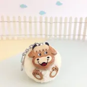 【毛線澎澎牛x 黑角小牛】手工木製鑰匙圈/吊飾/磁鐵