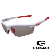 EXUSTAR 全視線太陽眼鏡 (白紅)【免運費】自行車 防風墨鏡 運動眼鏡 騎行眼鏡 抗UV 太陽眼鏡