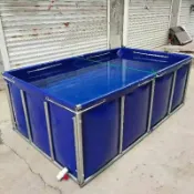 艾特斯良品 【可開發票】帆布魚池加厚帶支架養殖魚池方形運輸抗造養錦鯉水箱