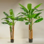 君源優品 仿真綠植 發財樹 仿真植物 盆栽 盆景仿真綠植大型落地芭蕉樹盆栽室內戶外裝飾擺件假植物香蕉樹盆景