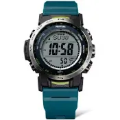 大高雄鐘錶城 CASIO卡西歐 PRW-35Y-3 世界六局電波太陽能充電數位潮流腕錶 湖水綠 44.6mm｜樂天領券現折★全館特惠中★指定刷卡回饋10%
