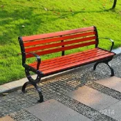 【出口日本】【熱銷】公園長椅戶外長椅子實木園林椅塑木有無靠背坐椅廣場長凳子鑄鋁 CEVI