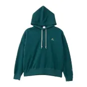 【Champion】官方直營 女款-CASUAL 寬版刺繡長袖連帽T-綠色(CW-C104-552 日規)