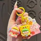 創意樹脂比奇堡鑰匙扣 卡通海綿寶寶派大星鑰匙扣 汽車鑰匙吊飾 書包吊飾 節日小禮品