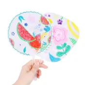 (店+)DIY繪畫透明扇子5入(扇子 透明扇 咕卡扇 繪畫扇 應援扇 手作DIY 美勞材料)