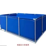 ✨【訂金-訂製】帶支架加厚帆布魚池水池刮布家用養殖水箱養魚戶外游泳蓄水池-桃園居百貨優選