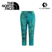 【The North Face 女 FLASHDRY七分緊身褲《芽綠印花》】CA3E/運動/快乾/長褲/健身/悠遊山水