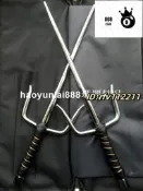 【井川三天出貨】【可開發票】空手道短叉浪人叉雙叉鋼叉功夫尺實心鋼制三股叉鐵叉武術十手鐵尺  露天市集  全臺