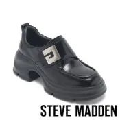 STEVE MADDEN-厚底方形扣飾休閒樂福鞋 TWVERNA-鏡黑