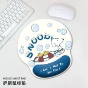【台灣熱銷🔥SNOOPY滑鼠墊】狗屋經典鍵盤滑鼠墊 查理布朗電競滑鼠墊 卡通小狗預防腱鞘炎鼠標墊 女生藍色護腕線條鍵盤