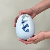 復古皇家哥本哈根大型瓷蛋形首飾盒 丹麥精美瓷器