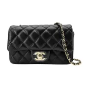 【BreezeOnline 微風精品線上】Chanel Mini Coco 菱格羊皮金釦斜背包-18cm