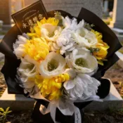 🌷臺灣出貨 🌷仿真花黃白菊花清明節中元節掃墓追悼上墳送故人追思祭奠祭祖花束 花園裝飾 假花盆栽 祭祀仿真花 祭祀花束