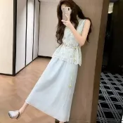 【新款上市 百搭氣質套裝】小個子夏上新輕熟風套裝女減齡獨特上衣搭配休閒高腰半身裙兩件套氣質套裝通勤穿搭約會洋裝渡假風