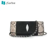 【臺灣出貨】【Sarlisi 】夏麗絲泰國進口真皮珍珠魚皮晚宴包鏈帶女包斜背包