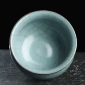 【免運實拍】凝香閣 開片月白汝窯風水缸杯 家用送禮陶瓷茶杯茶具冰裂主人單杯