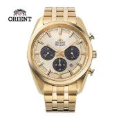ORIENT 東方錶 Quartz Sports系列 太陽能跑馬計時腕錶 鋼帶款 金色 RA-TX0301G - 40.0 mm