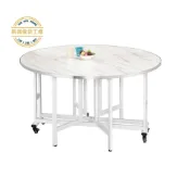 (店+)【新荷傢俱工場】26M 2985 (黑/白)摺疊圓桌 4.5尺摺疊圓桌  4尺摺疊圓桌  鐵腳餐桌 洽談桌 移動摺疊桌