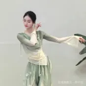 古典舞蹈服身韻飄逸僊氣漸變紗衣大裙擺中國舞演出練功服裝 XSYR