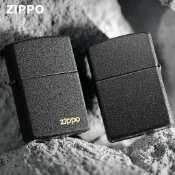 Zippo芝寶正品防風煤油砂輪打火機經典236磨砂黑裂漆個性禮物批發