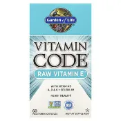 【iHerb】生命花園, Vitamin Code，原始維生素 E 素食膠囊，60 粒素食膠囊