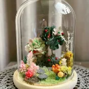 【客製寵物紀念玻璃盅】-蒲公英或永生花/寵物紀念玻璃盅